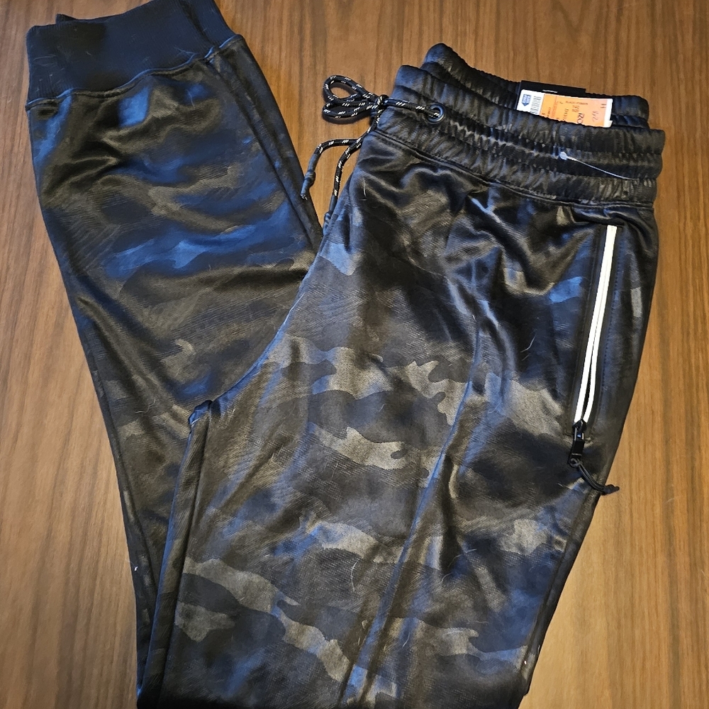 Mens Black Camouflage Joggers